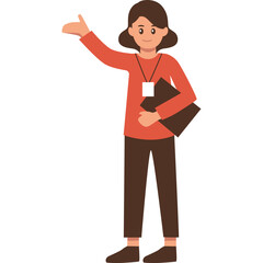 Planning Female Accountant Illustration