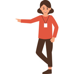 Pointing Female Accountant Illustration