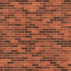 Background texture of a brown brick wall with white mortar.