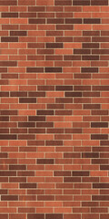 Background texture of a brown brick wall with white mortar.