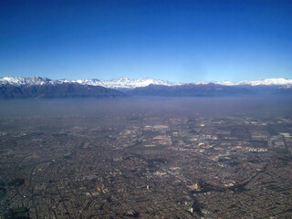 Mendoza city from an airplane