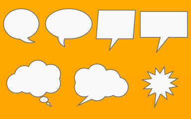 Text bubbles, Textbox on orange background