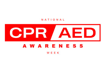 CPR and AED Awareness week background template - obrazy, fototapety, plakaty
