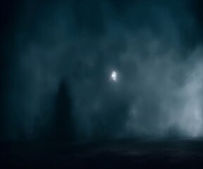 Scary smoke and fog atmospheric background with ghosts generative ai illustration art