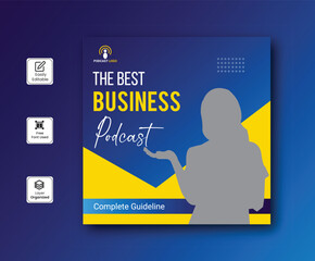 Business Podcast social media banner design , 
design for your Business Podcast webinar 