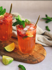 Erdbeeren Cocktail Mocktail alkoholfreier Cocktail mit Erdbeeren Erdbeerhugo