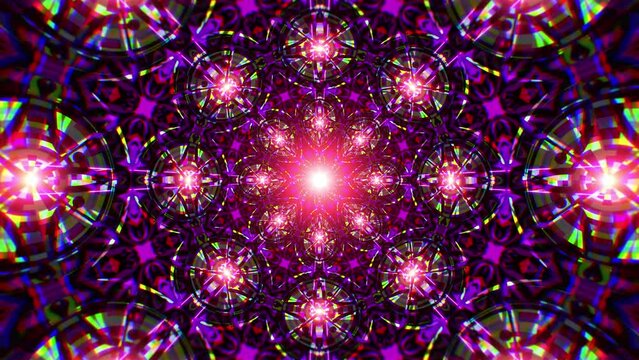 Glow Red lights with stained glass pattern background