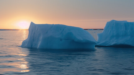 Fototapeta na wymiar Iceberg floating in the ocean.
