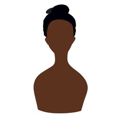 Black graceful silhouette of the head of an African woman.