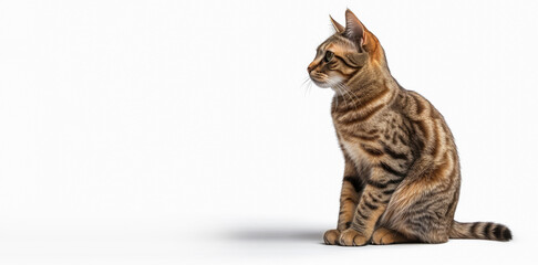 Cat isolated on white background, Generative AI