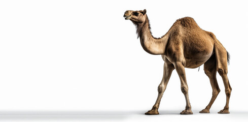 Camel isolated on white background, Generative AI