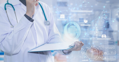 Doctor working report information and icon medicine. concept emergency treatment. medical services,healthcare,diagram,medical examination analysis report,medicine technology network,web banner header