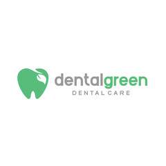 green dental care logo design vector