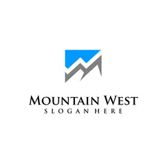 letter M mountain finance logo design vector