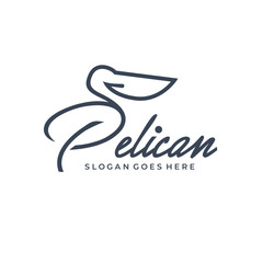 letter P pelican logotype 