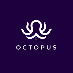 abstract octopus estate logo design