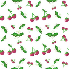 seamless background with cherries