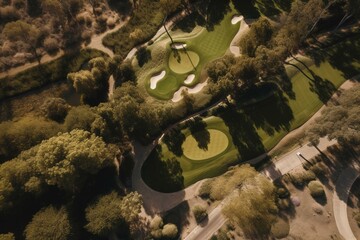 Bird's eye view of Rancho Santa Fe golf course. Generative AI