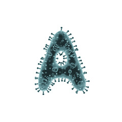 Virus or Covid 3D Alphabet or PNG Letters