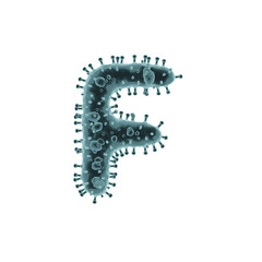 Virus or Covid 3D Alphabet or PNG Letters