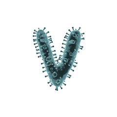 Virus or Covid 3D Alphabet or PNG Letters