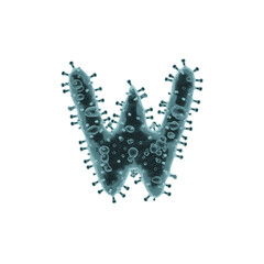 Virus or Covid 3D Alphabet or PNG Letters