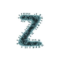 Virus or Covid 3D Alphabet or PNG Letters