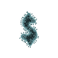 Virus or Covid 3D Alphabet or PNG Letters