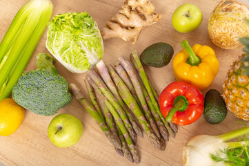 This is how a healthy table looks like with colourful fresh vegetables on it.