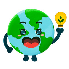 Cute planet earth characters. Planet cartoon emoji collection. Earth Day card vector illustration. World Environment Day