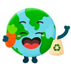 Cute planet earth characters. Planet cartoon emoji collection. Earth Day card vector illustration. World Environment Day
