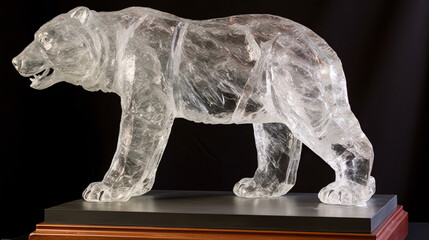 Polar bear made of ice.
