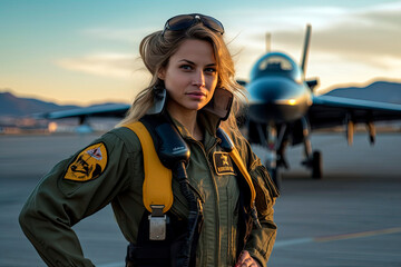female Air Force pilot, woman in profession, Generative AI