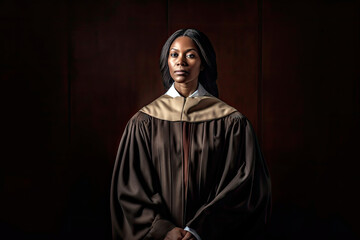 Fototapeta na wymiar decisive female judge, woman in profession, Generative AI