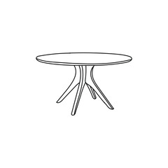 Round Table Top Line Modern Simple Logo