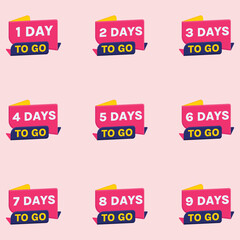 days to go countdown banner vector