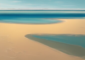 Sandbar, Generative AI Illustration