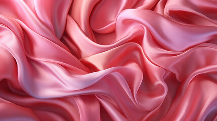 Luxurious Abstract Cloth, Pink Silk Waves as a Stylish Background, Generative AI