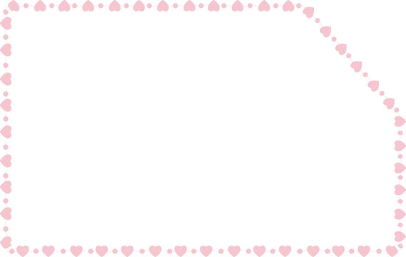 Snip Single Corner Rectangle Shape frame flower border floral vector cute pink pastel decoration love pattern classic romantic photo frame design background wedding anniversary birthday valentine 