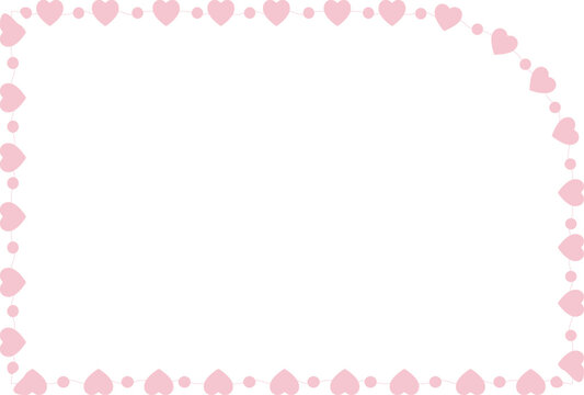 Round Single Corner Rectangle Shape frame flower border floral vector cute pink pastel decoration love pattern classic romantic photo frame design background wedding anniversary birthday valentine 