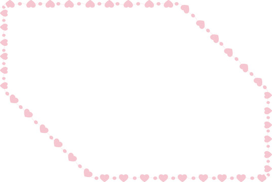 Snip Diagonal Corner Rectangle Shape frame flower border floral vector cute pink pastel decoration love pattern classic romantic photo frame design background wedding anniversary birthday valentine 