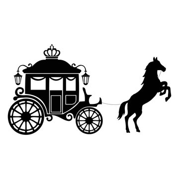 horse and carriage vector