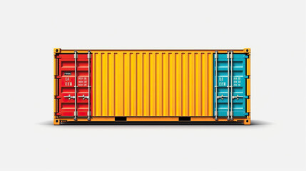 Obraz premium Maritime transport container on a neutral background.