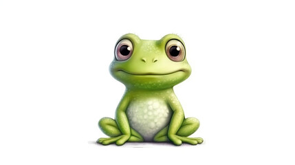 Beautiful frog illustration with white background. frog style vector. White background