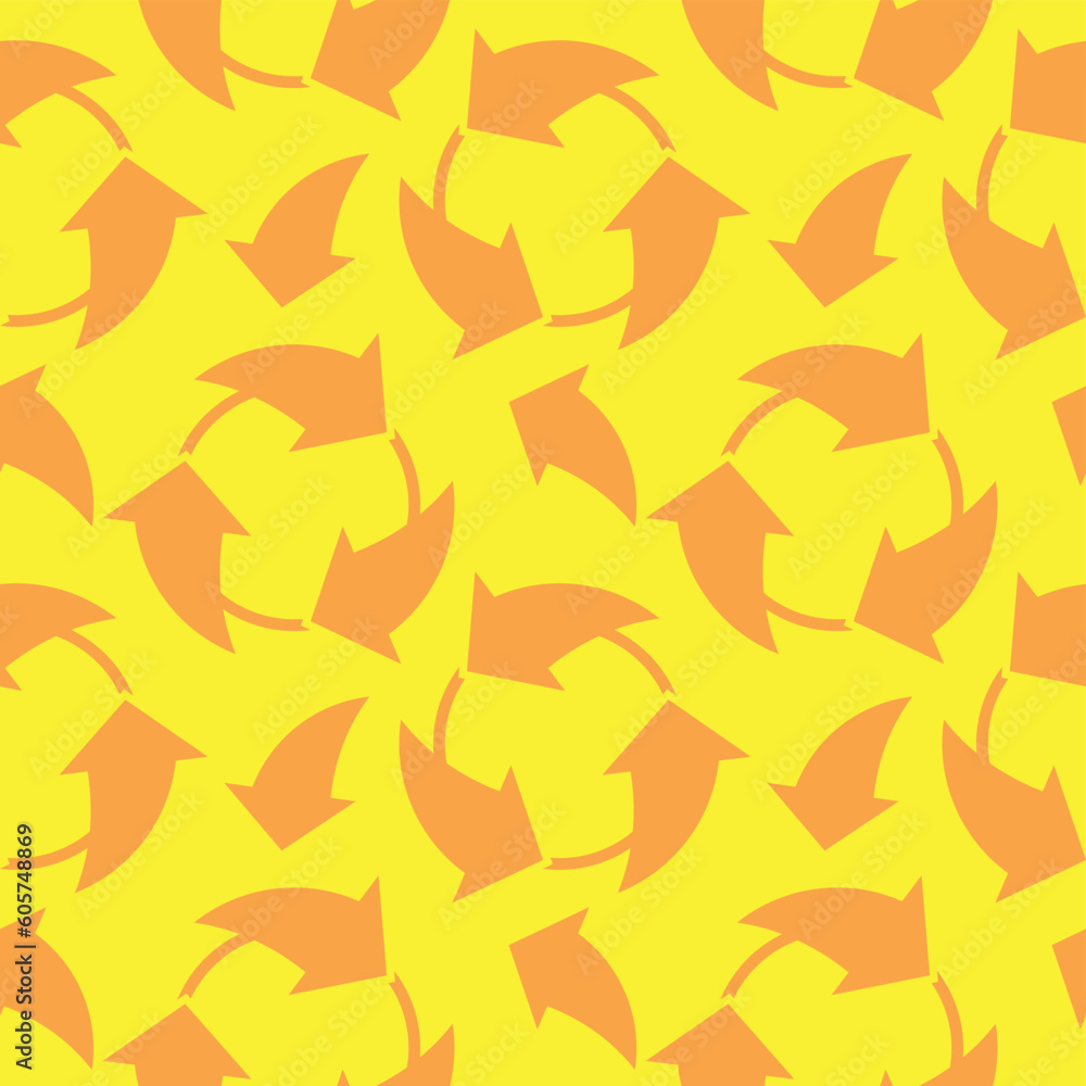 Poster yellow arrows rotate seamless background vector