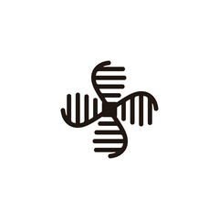 Obraz premium linked x dna chain design logo vector