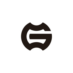 letter mg simple round geometric logo vector