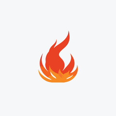 Fire sign. Fire flame icon isolated on white background. Vector illustration
