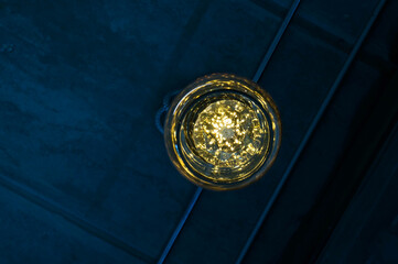 Decorative antique edison style light bulbs against black background