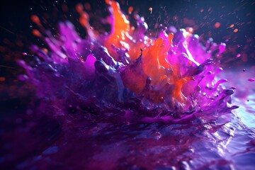 A colorful liquid is being splashed in the air